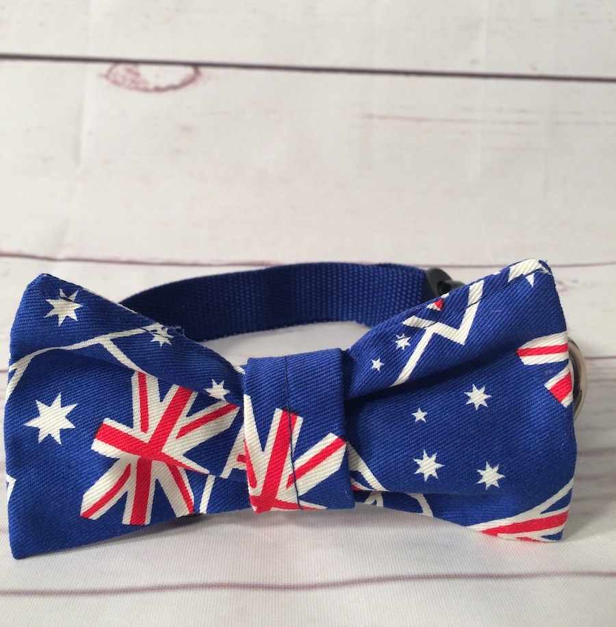 Australia Day dog or cat collar with removable bandana or ...