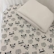 Baby Bassinet Bedding 2 piece set - Grey/white with foxes