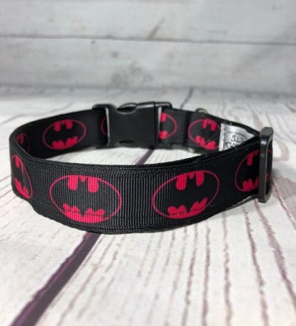 Batman Dog Collar in yellow or pink - Image 2