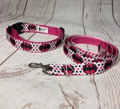 Batman Dog Collar in yellow or pink - Image 4