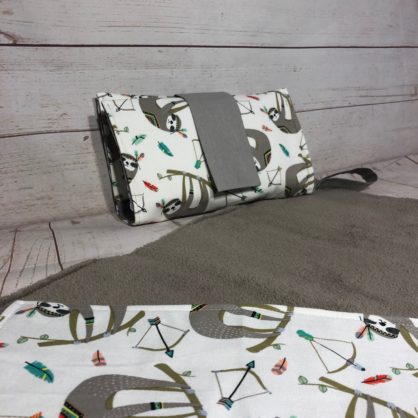 Sloth nappy wallet and change mat set