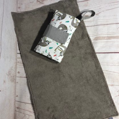 Sloth diaper clutch and change mat set