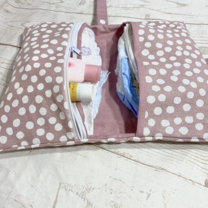 Dusty pink nappy wallet