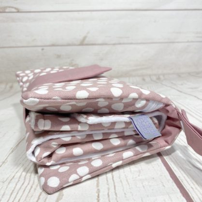 Dusty pink dot Nappy wallet and change mat set - Image 3