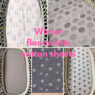 Grey Flannelette Bassinet fitted sheet