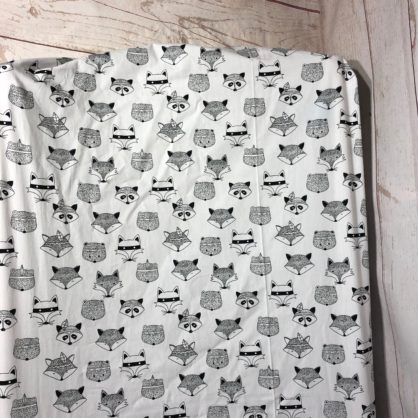 black and white fox change table cover