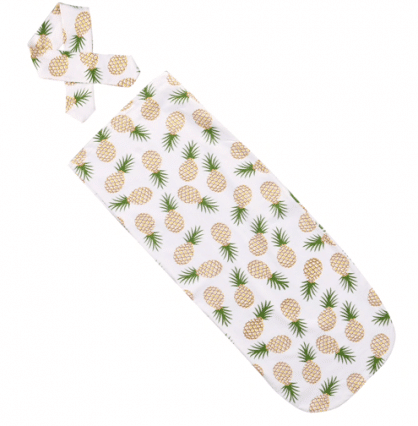 Cotton baby swaddle sleeping bag plus headband - Image 2