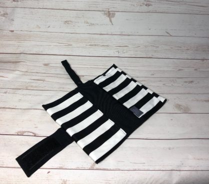handmade black and white nappy wallet