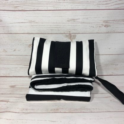 black and white stripe nappy wallet