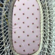Pink rose flannelette bassinet fitted sheet