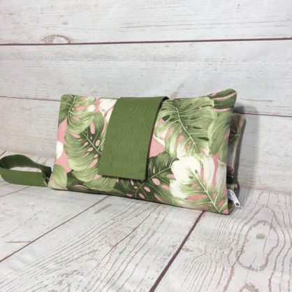 pink green leaf nappy wallett