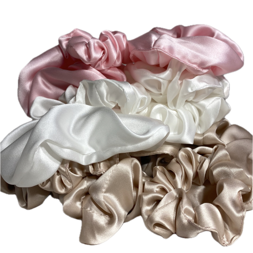 silk hair scrunchies