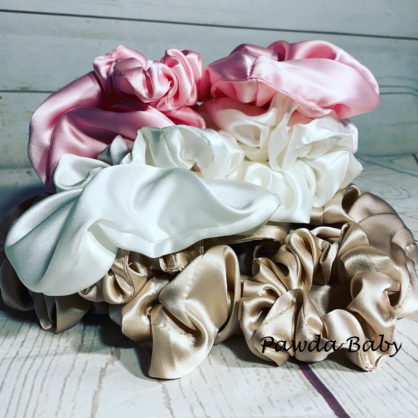 Mulberry silk hair scrunchies
