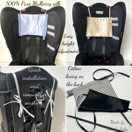 100% Mulberry silk baby car seat headrest cover