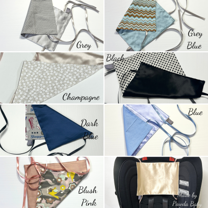 100% Mulberry silk baby car seat headrest cover - Image 7