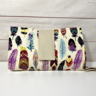 beige feather nappy wallet