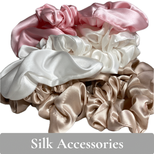Mulberry silk hair scrunchies